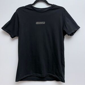 Chipotle Employee Keeping it real Ingredients Black Short Sleeve Tee Size Small